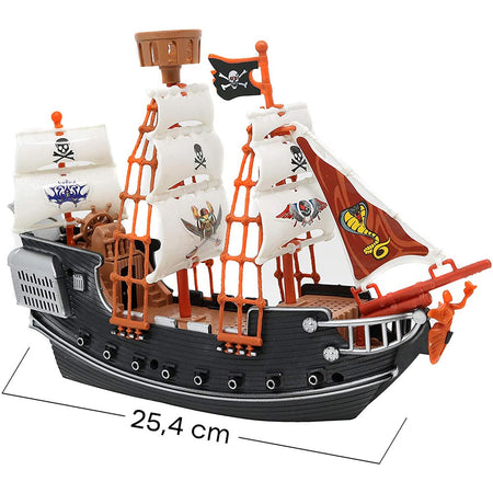 Veliero Nave Pirati Dettagliato Realistico Gioco Giocattolo con Due Personaggi