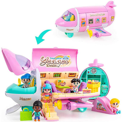 Aeroplano Playset Casa delle Bambole Aereo da Sogno Rosa Giocattolo per Bambini