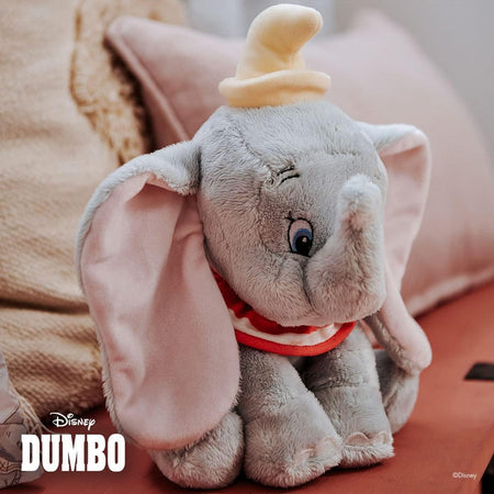 Pupazzo Dumbo Morbido Peluche con Maglia a Righe Rossa Personaggio Disney 35 cm