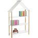 Libreria Montessoriana per Bambini a Forma di Casa Scaffale 3 Ripiani 79x30x131cm