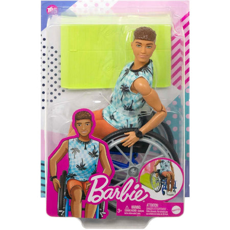 Barbie Fashionistas Bambola Ken Sedia a Rotelle e Rampa Giocattolo Idea Regalo