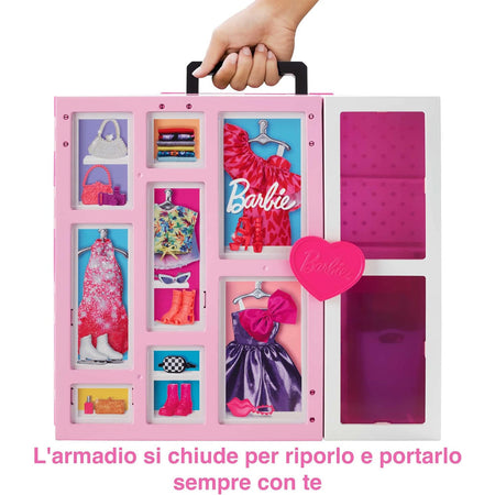 Barbie Armadio dei Sogni in Valigetta Playset Bambola Bionda e Accessori HGX57