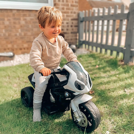 Moto Elettrica per Bambini BMW Motocicletta Gioco Luci e Suoni Nero Idea Regalo