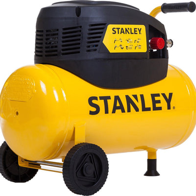 Stanley Compressore ad Aria 8 Bar 24L DN200/8/24 con Maniglia e Ruote Senza Olio