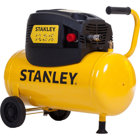 Stanley Compressore ad Aria 8 Bar 24L DN200/8/24 con Maniglia e Ruote Senza Olio