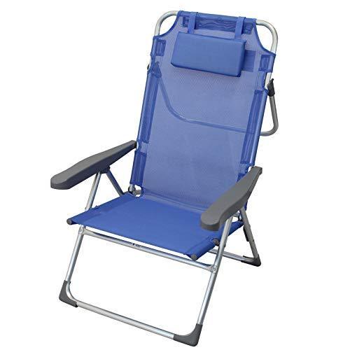 Poltrona Bibione sedia a sdraio spiaggina da balcone e veranda con braccioli pieghevole in Acciaio Giardino e giardinaggio/Arredamento da giardino e accessori/Poltrone La Zappa - Altamura, Commerciovirtuoso.it