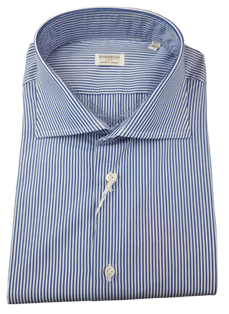 Camicia uomo Borriello - righe - bianco/blu Moda/Uomo/Abbigliamento/T-shirt polo e camicie/Camicie casual Couture - Sestu, Commerciovirtuoso.it