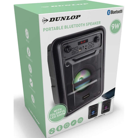 Altoparlante Bluetooth Dunlop 9 W Cassa Illuminata Radio FM e Ingresso AUX/MIC