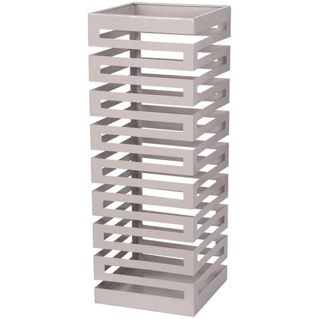Portaombrelli in Metallo Design Moderno Porta Ombrelli Quadrato Stand Grigio