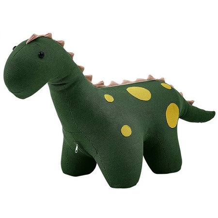 Sgabello per Bambini a Forma di Dinosauro Poggiapiedi Seduta Morbida Verde Scuro