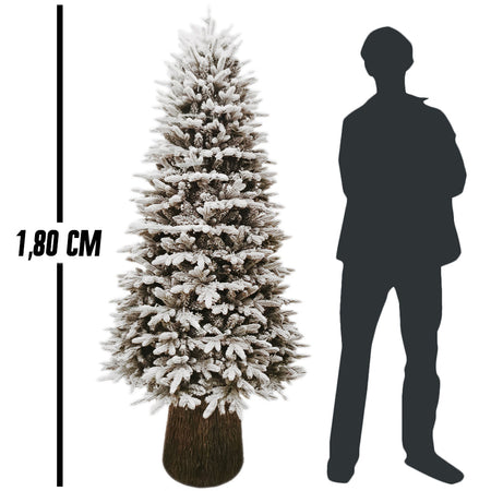 Albero di Natale 180 cm con Tronco Super Folto Las Vegas Snow 1687 Rami Innevato