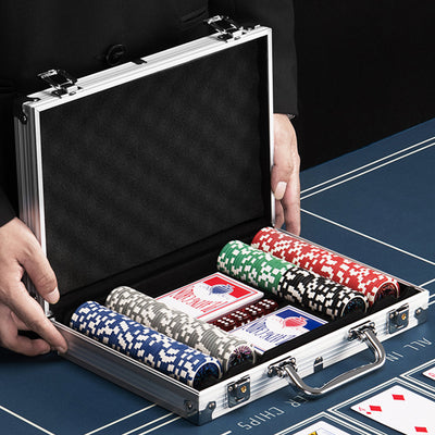 Set Valigetta Poker 200 Chip Fiches in Alluminio 2 Mazzi Texas Hold'em Blackjack