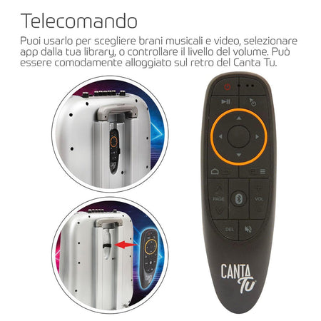 Canta Tu Karaoke PRO Argento Microfono Wireless Effetti Vocali e Display Touch