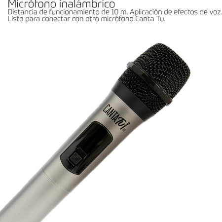 Microfono Wireless per Canta Tu Karaoke PRO Colore Argento Perfetto per i Duetti