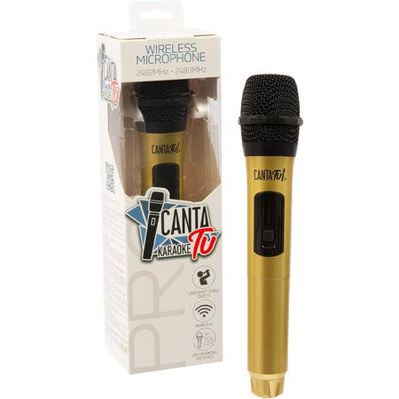 Microfono Wireless per Canta Tu Karaoke PRO Colore Oro Perfetto per i Duetti