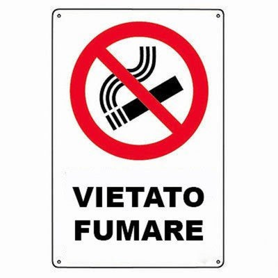 CARTELLO VIETATO FUMARE SEGNALETICA DIREZIONALE SICUREZZA AVVERTIMENTO PLASTIFICATO  Trade Shop italia - Napoli, Commerciovirtuoso.it