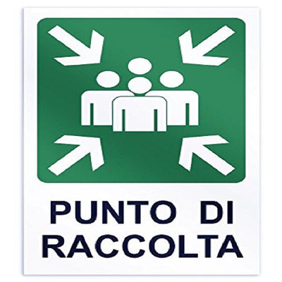 CARTELLO PUNTO DI RACCOLTA SEGNALETICA DIREZIONALE SICUREZZA AVVERTIMENTO  Trade Shop italia - Napoli, Commerciovirtuoso.it