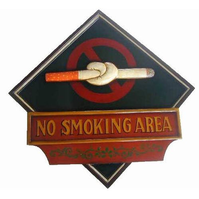 Targhetta divieto di fumo in legno per locali Vacchetti