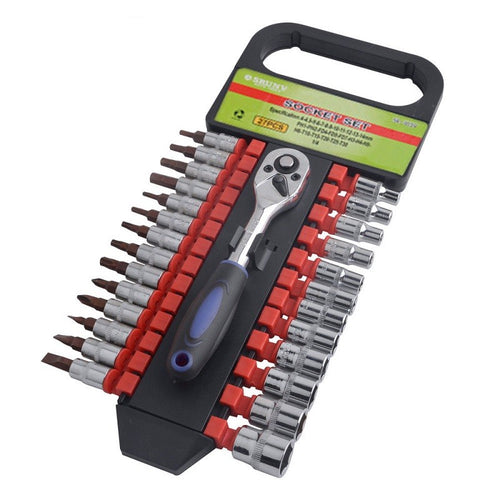 SET 27 CHIAVI BUSSOLE TORX ATTACCO 1/4 + CHIAVE A CRICCHETTO REVERSIBILE Fai da te/Utensili elettrici e a mano/Utensili a mano/Chiavi e chiavi inglesi/Chiavi esagonali Trade Shop italia - Napoli, Commerciovirtuoso.it