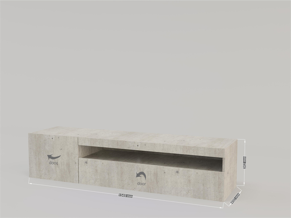 Mobile Porta TV Daiquiri – 155cm – Cemento Tecnos