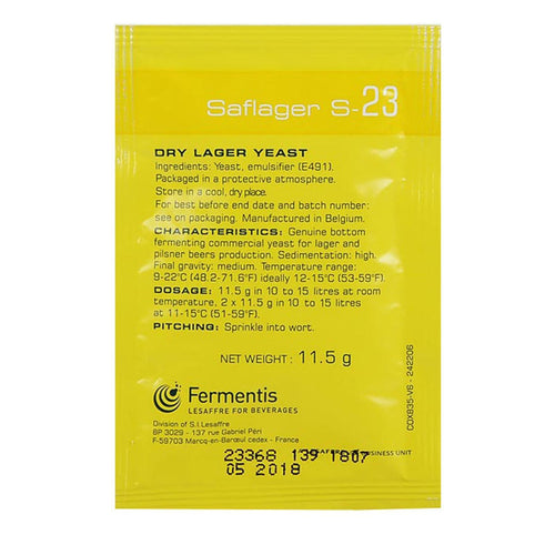 Lievito secco per birra artigianale a Bassa fermentazione Dry Lager Yeast S23 da 11,5 g Alimentari e cura della casa/Preparati da cucina e da forno/Agenti lievitanti e lieviti/Lieviti secchi attivi La Zappa - Altamura, Commerciovirtuoso.it