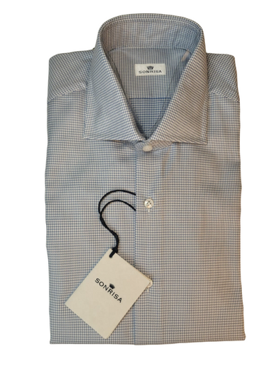 Camicia uomo Sonrisa -  fantasia -  collo francese - colore celeste/bianco Moda/Uomo/Abbigliamento/T-shirt polo e camicie/Camicie casual Couture - Sestu, Commerciovirtuoso.it