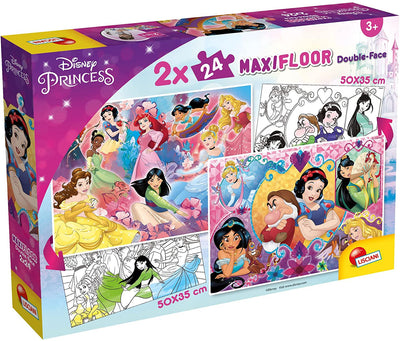 Lisciani Giochi- Disney Puzzle Maxifloor 2 X 24 Princess