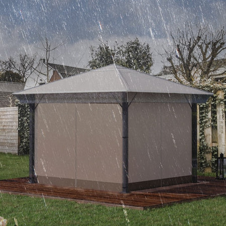 Telo Copri Gazebo 3x3 Pieghevole Impermeabile, Tetto Anti-uv Impermeabile  In Poliestere Copertura Gazebo 