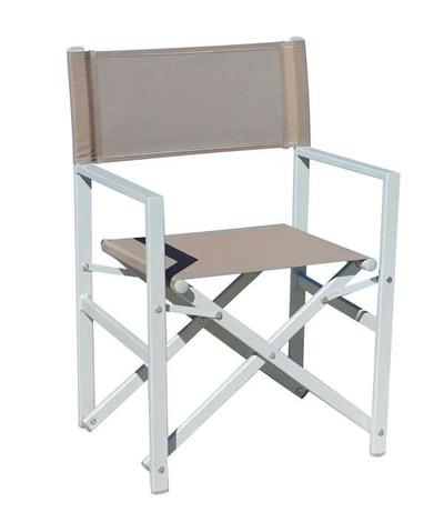 Set di quattro sedie MOIA regista in alluminio tortora
