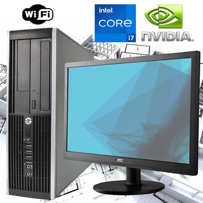 ✅ PC DA GRAFICA COMPUTER COMPLETO HP ELITE 8300 CORE i7 RAM 16GB SSD 480GB NVIDIA GEFORCE GT1030 WI-FI MONITOR 22 WIN10 PRO