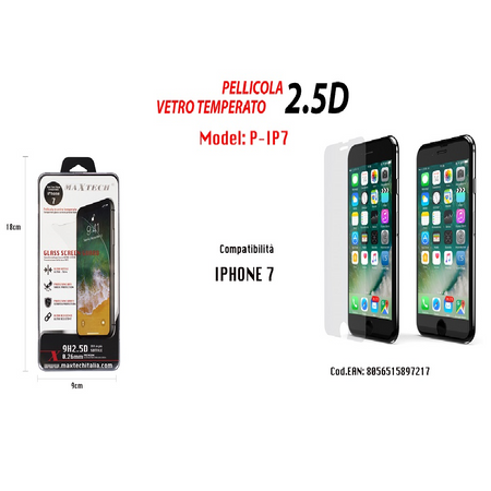 Pellicola Vetro Temperato Proteggi Schermo Per Iphone 7 Maxtech P-ip7  Trade Shop italia - Napoli, Commerciovirtuoso.it