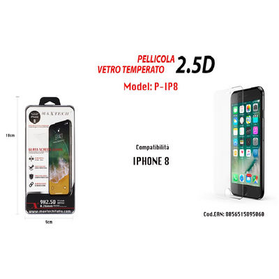 Proteggi Schermo Per Iphone 8 Pellicola In Vetro Temperato Maxtech P-ip8  Trade Shop italia - Napoli, Commerciovirtuoso.it