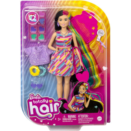 Barbie Super Chioma Bambola Petite con Abito a Cuori e 15 Accessori Idea Regalo