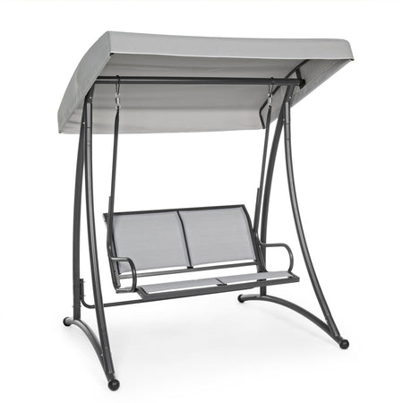 Dondolo "kian" Grigio 2 Posti Da Giardino E Veranda Seduta in Texilene Con Tettuccio Giardino e giardinaggio/Arredamento da giardino e accessori/Dondoli coperti Decor Space - Altamura, Commerciovirtuoso.it