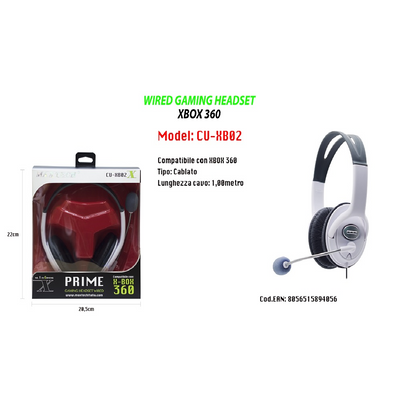 Cuffia Compatibile Per X-box 360 Gaming Headset Wired Microfono Maxtech Cu-xb02 Informatica e Videogiochi > Videogiochi > Cuffie Gaming Trade Shop italia - Napoli, Commerciovirtuoso.it