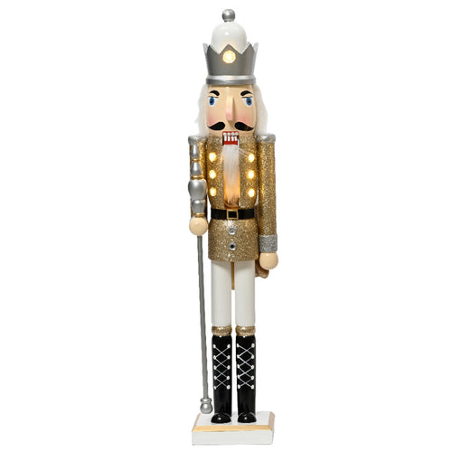 Statuetta decorativa Soldatino schiaccianoci natalizio oro e argento h 50 cm Casa e cucina/Decorazioni per interni/Addobbi e decorazioni per ricorrenze/Decorazioni natalizie/Schiaccianoci MagiediNatale.it - Altamura, Commerciovirtuoso.it
