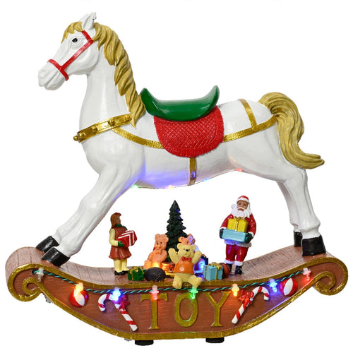 Statuetta Cavallo a Dondolo decorazione natalizia con luci e musica h 27 cm Casa e cucina/Decorazioni per interni/Addobbi e decorazioni per ricorrenze/Decorazioni natalizie/Schiaccianoci MagiediNatale.it - Altamura, Commerciovirtuoso.it