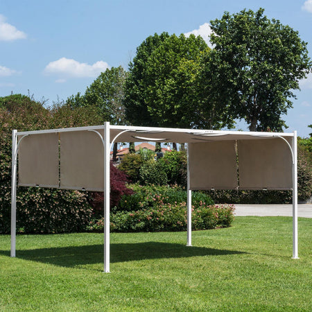 Gazebo moderno per giardino e veranda "Slide", pergolato scorrevole di design 3 x 4 mt Giardino e giardinaggio/Arredamento da giardino e accessori/Ombrelloni tende e tettucci parasole/Gazebo Decor Space - Altamura, Commerciovirtuoso.it