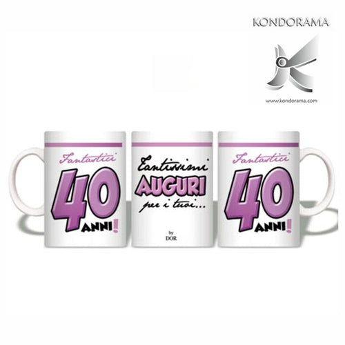 Tazza Compleanno Tantissimi Auguri Per I Tuoi 40 Anni idea regalo per 40 Anni Tazza da Caffè e Tè Casa e cucina/Stoviglie/Piatti ciotole e vassoi/Tazze e piattini/Tazze e tazzine da caffè Kondorama - Martinsicuro, Commerciovirtuoso.it