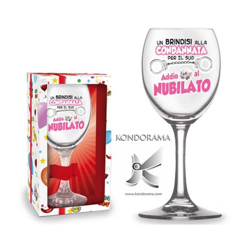 Calice Addio al Nubilato Bicchiere In Vetro idea regalo calice con Stampa Salute e cura della persona/Erotismo e contraccezione/Sex toys/Gadget per addio al nubilato e al celibato Kondorama - Martinsicuro, Commerciovirtuoso.it