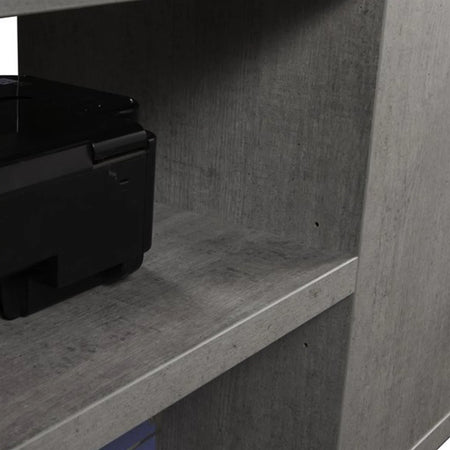 Scrivania angolare con cassettiera color cemento e bianco laccato da ufficio 150 cm "Made in Italy" Casa e cucina/Arredamento/Studio/Scrivanie e postazioni di lavoro/Scrivanie Decor Space - Altamura, Commerciovirtuoso.it