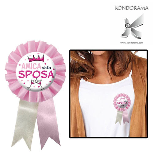 Coccarda Rosa Amica Della Sposa per party Addio Al Nubilato Salute e cura della persona/Erotismo e contraccezione/Sex toys/Gadget per addio al nubilato e al celibato Kondorama - Martinsicuro, Commerciovirtuoso.it