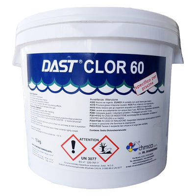 Cloro granulare a rapida azione professionale Dast clor 60 per manutenzione e pulizia piscina