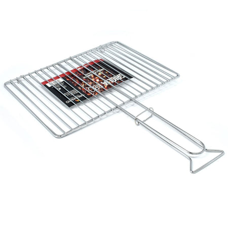 Graticola per barbecue, griglia in acciaio a barre con piedini di alta  qualità 40 x 30 cm 