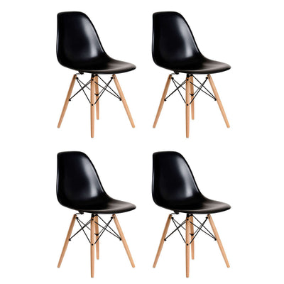 JULIETTE - set di 4 sedie moderne con gambe in legno Nero