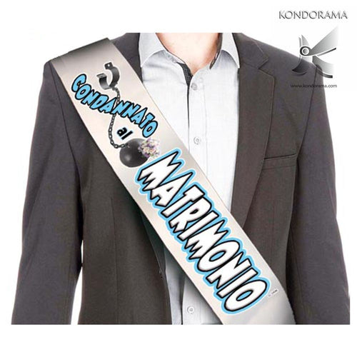 2199-26 Fascia Condannato Al Matrimonio Addio Al Celibato Fascia divertente per festa di addio al celibato Salute e cura della persona/Erotismo e contraccezione/Sex toys/Gadget per addio al nubilato e al celibato Kondorama - Martinsicuro, Commerciovirtuoso.it