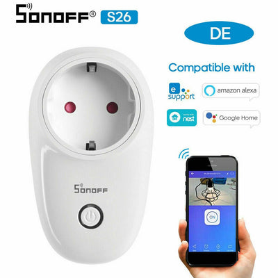 Sonoff S26TPF-DE Wifi Presa Intelligente Socket Timer App Per Alexa Google Casa