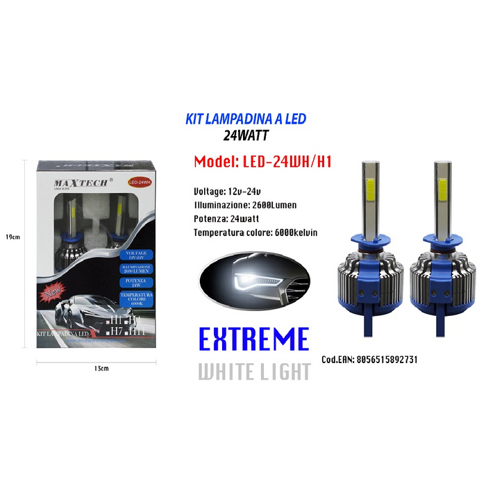 COPPIA LAMPADINE LAMPADE AUTO MOTO XENON H7 12V 100W 5500K C-6277