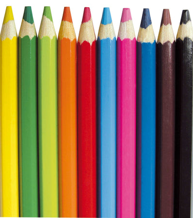 Set Pastelli Colorati 12 Pz. Matite In Legno Per Colorare Bambini