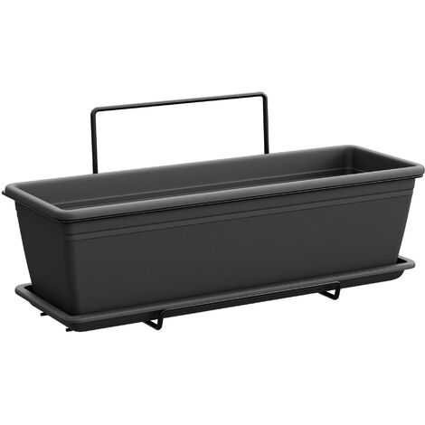 Vaso in plastica Muro mare Basic con supporto incluso antracite Made in Italy Giardino e giardinaggio/Attrezzi da giardino e attrezzature per l'irrigazione/Vasi e accessori per piante/Vasi tradizionali Decor Space - Altamura, Commerciovirtuoso.it